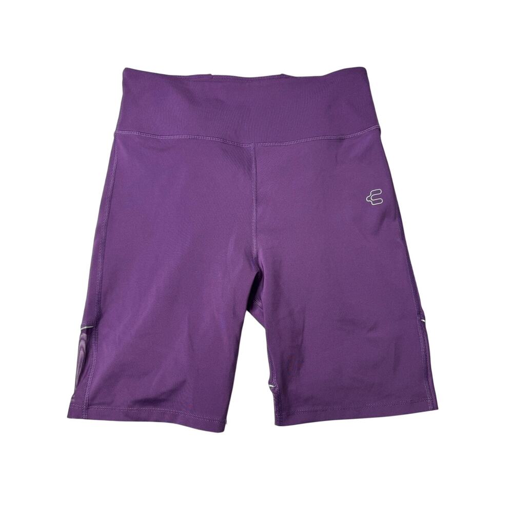 Charly Women's Dark Purple Compression Athletic Shorts Size Medium Hidden Pocket